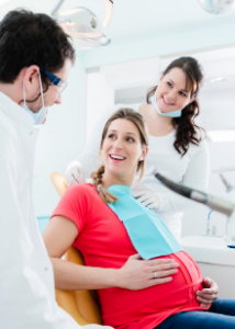 pregnant woman at dental visit