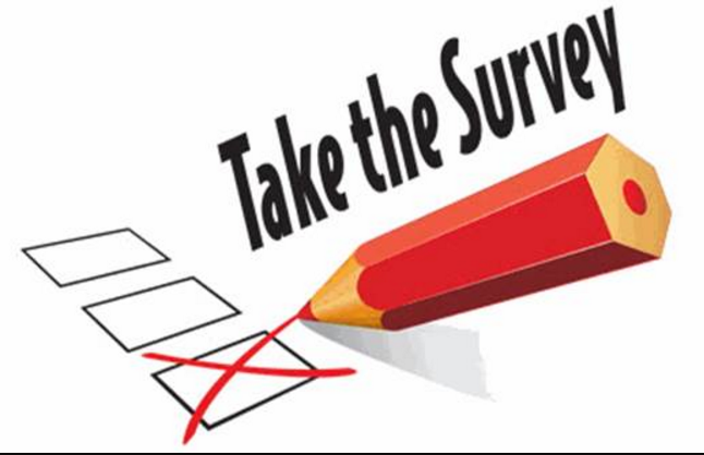 take the survey words with pencil and checkbox