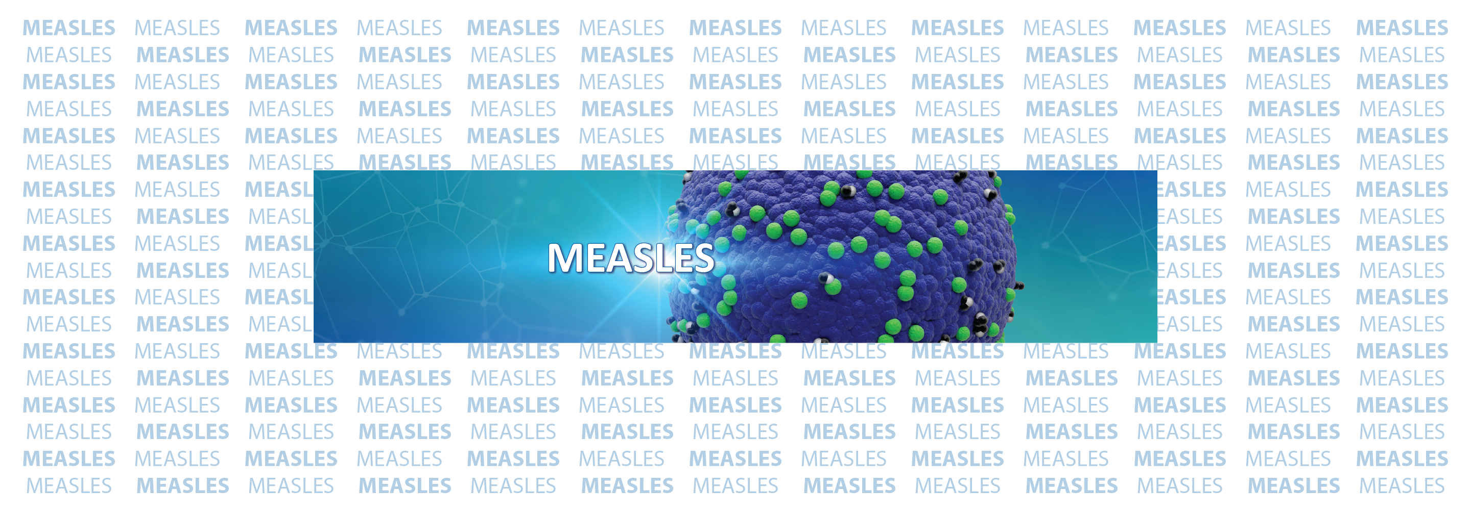 A banner image with the text Measles
